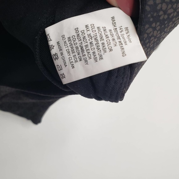 Zyia Active Flower Power Sports Bra Sz S Black High Neck Racerback - Picture 9 of 10